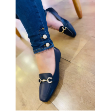 MOCASSIM GOLD DE COURO AZUL COM FIVELA